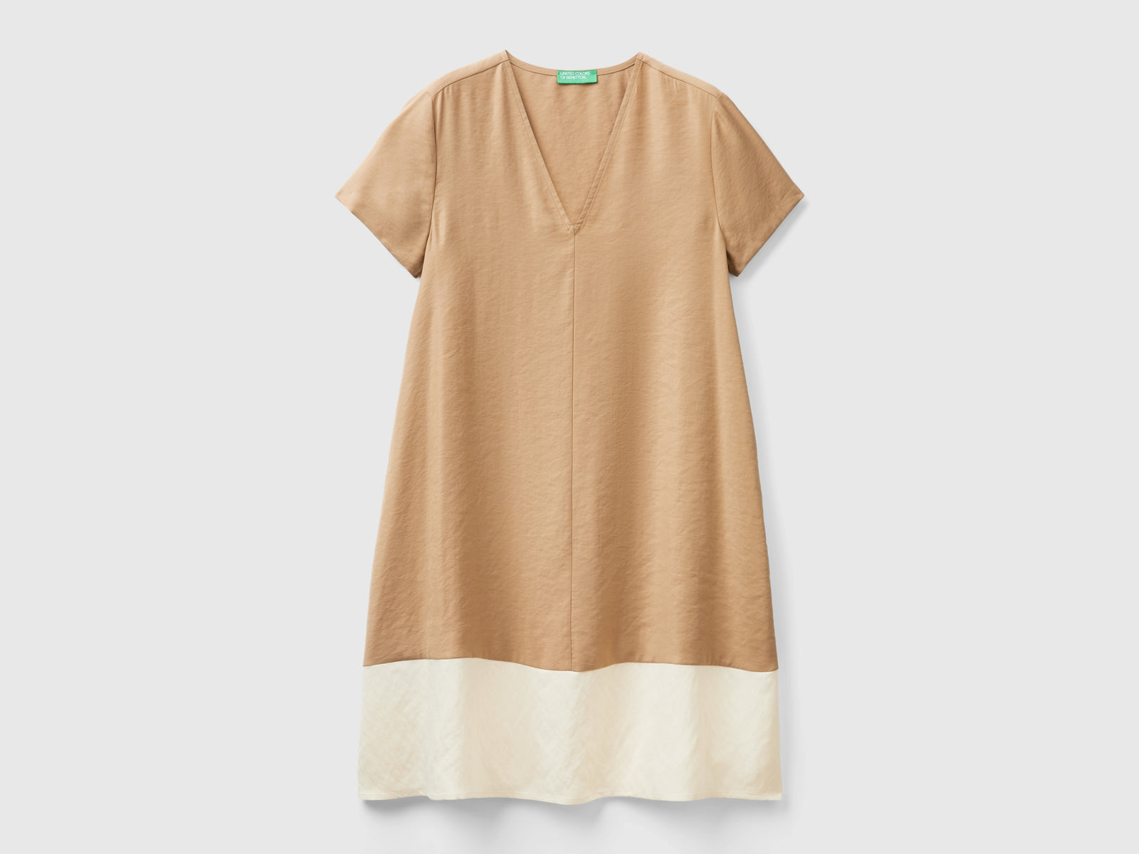 Vestito svasato in misto Modal da donna cammello | Benetton Outlet