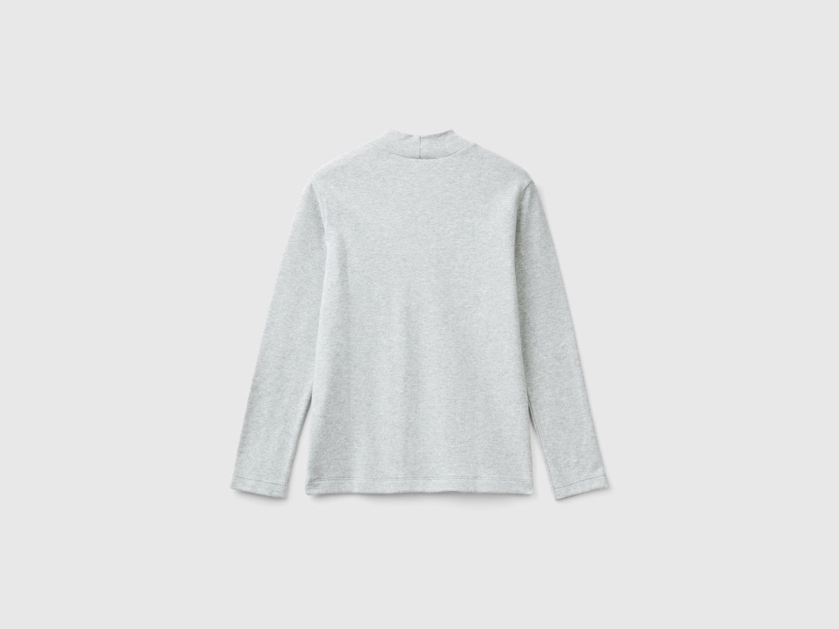 T-shirt lupetto a costine
