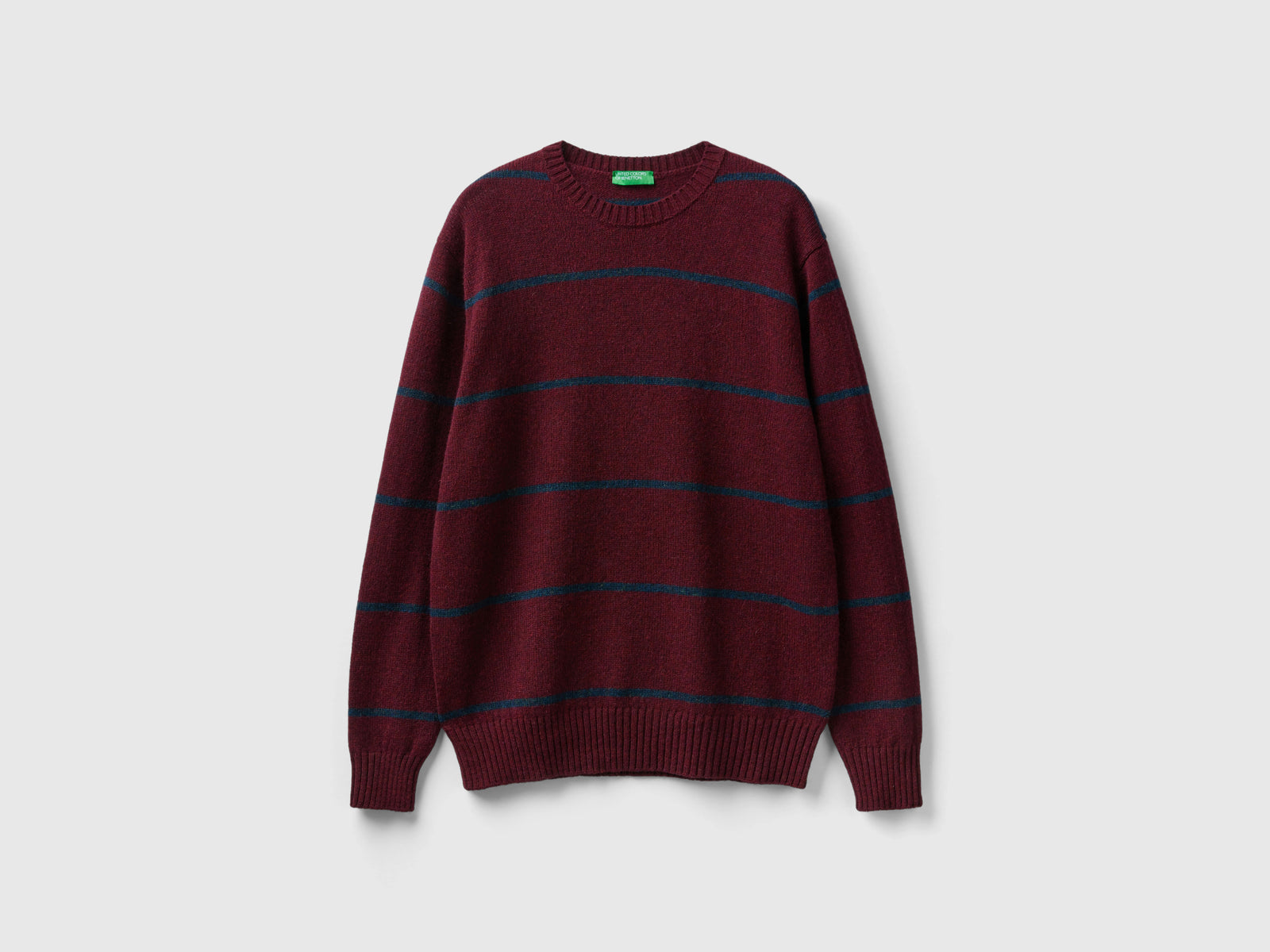 Maglia in pura lana Shetland da uomo bordeaux | Benetton Outlet