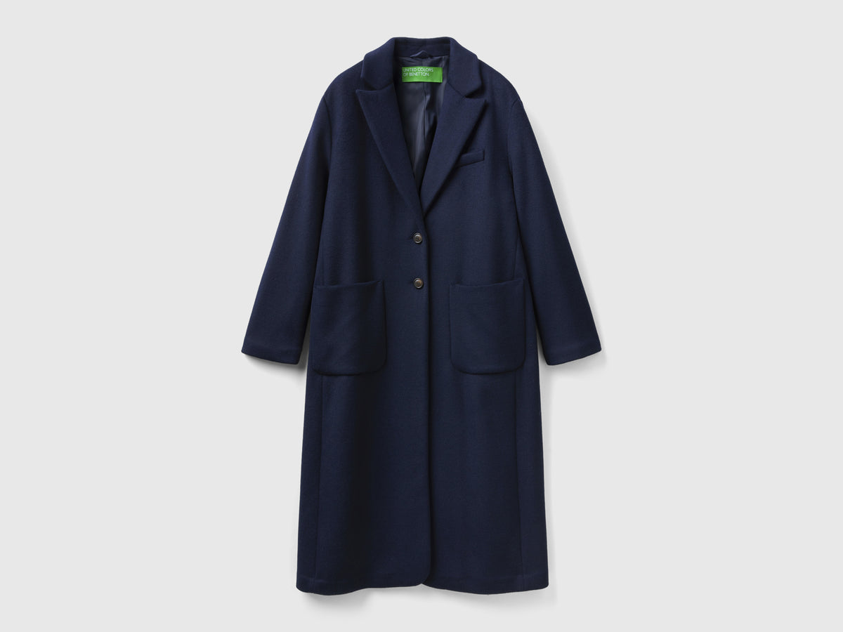 Cappotto midi in misto lana Shetland
