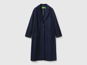 Cappotto midi in misto lana Shetland