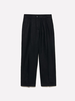 Pantaloni relaxed fit in 100% lino