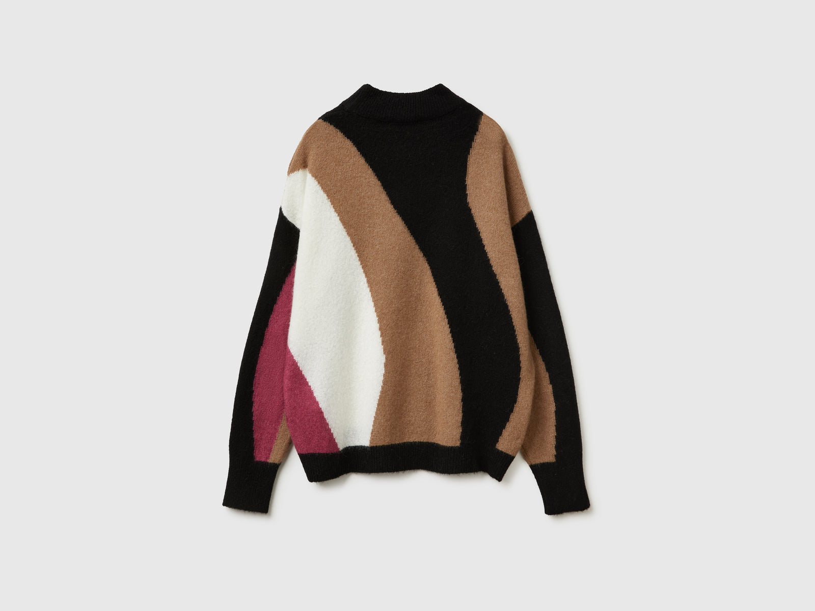 Maglione con intarsio boxy fit da donna nero 2 | Benetton Outlet