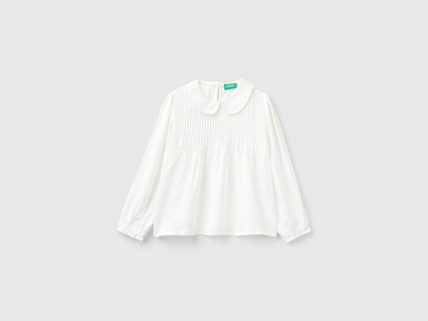 Blusa in pura viscosa da bimba bianco | Benetton Outlet