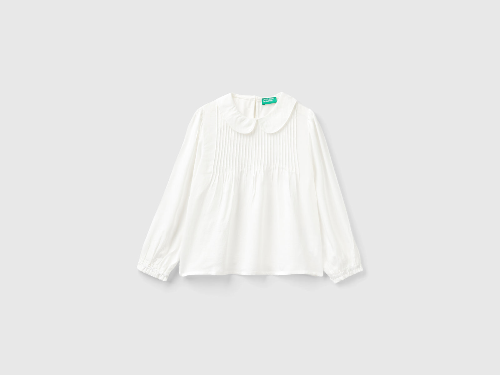 Blusa in pura viscosa da bimba bianco | Benetton Outlet