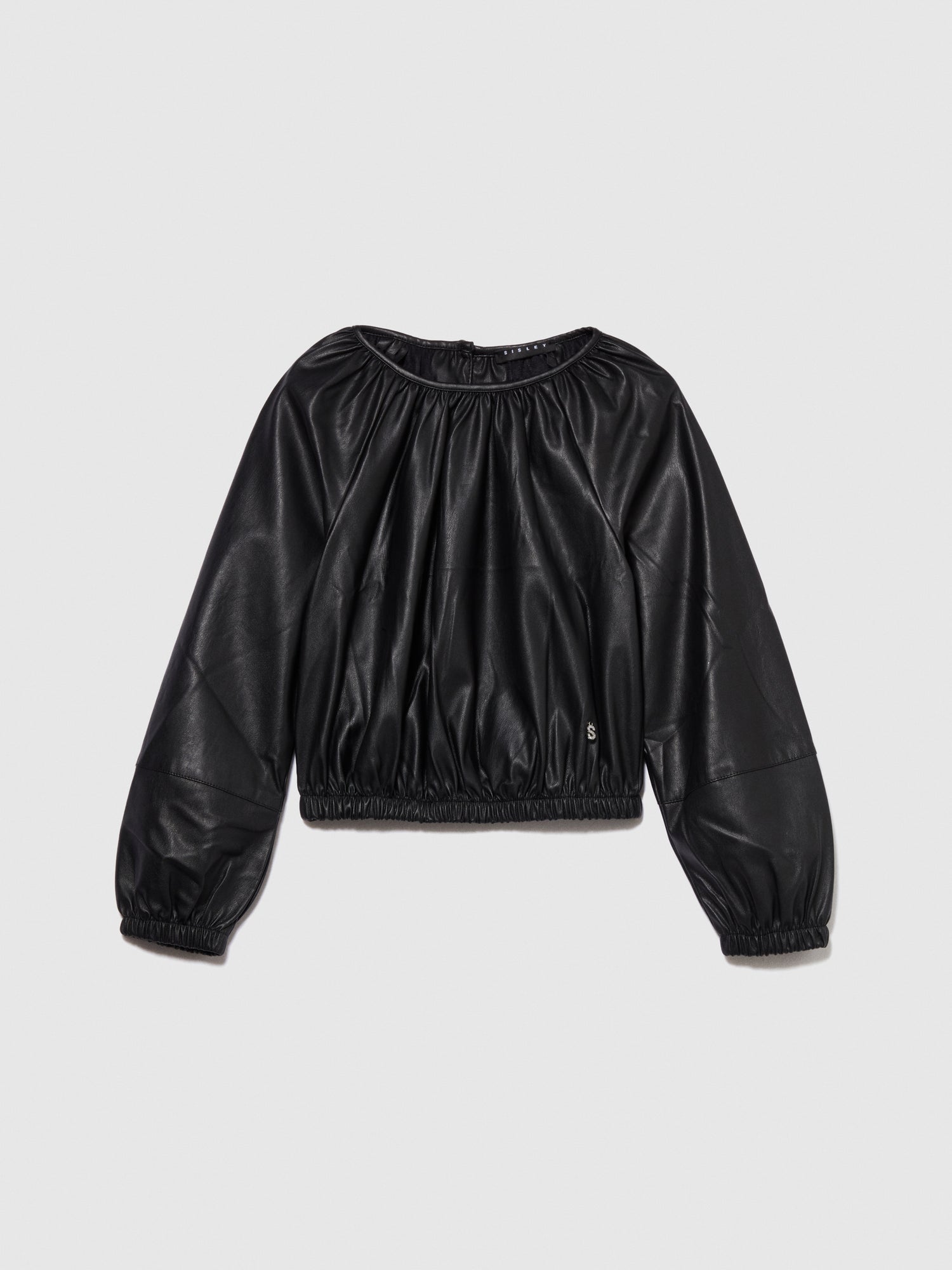 Blusa cropped da bambina nero | Sisley young Outlet