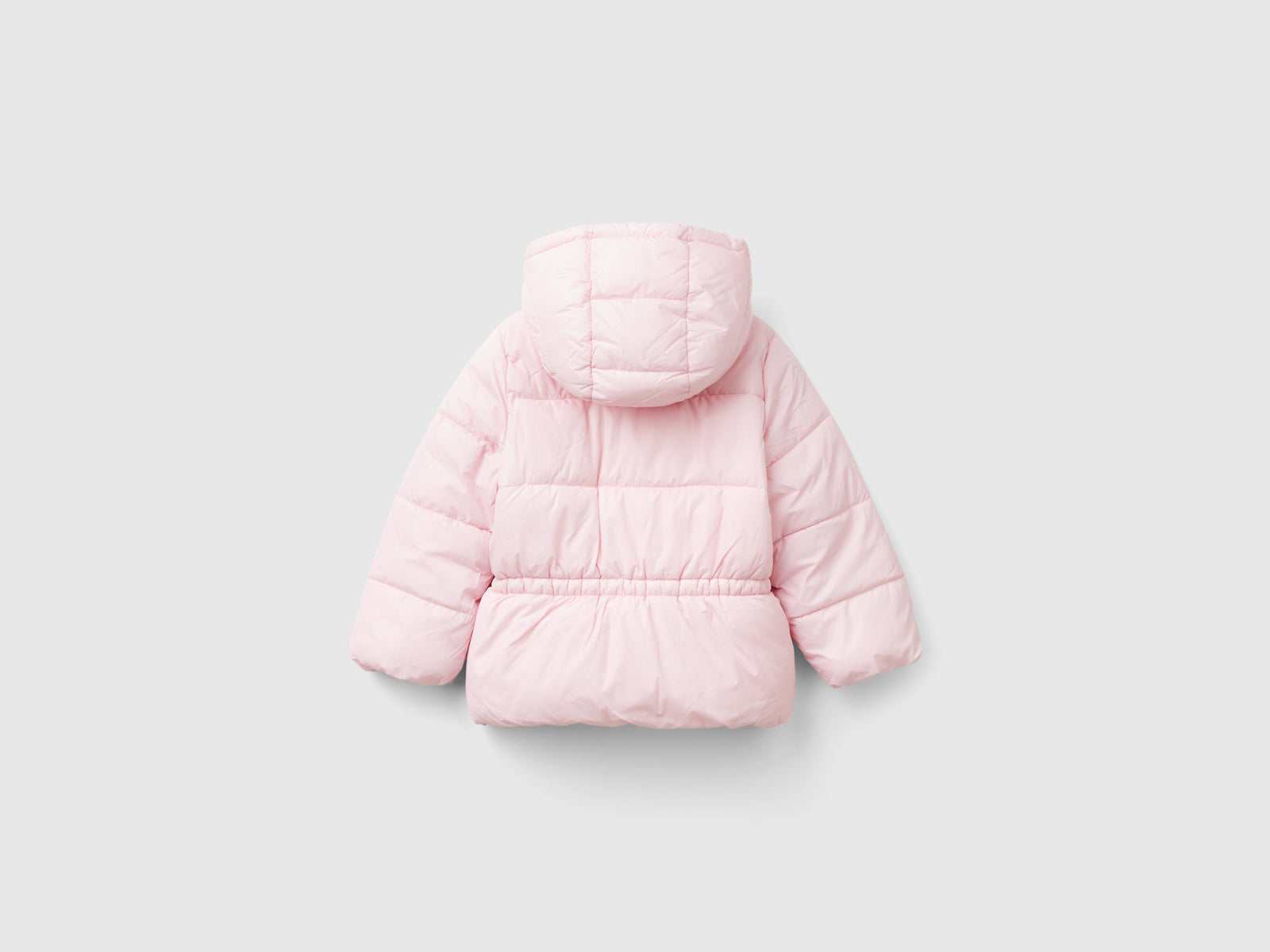 Giubbino in nylon con cappuccio da bimba rosa 2 | Benetton Outlet