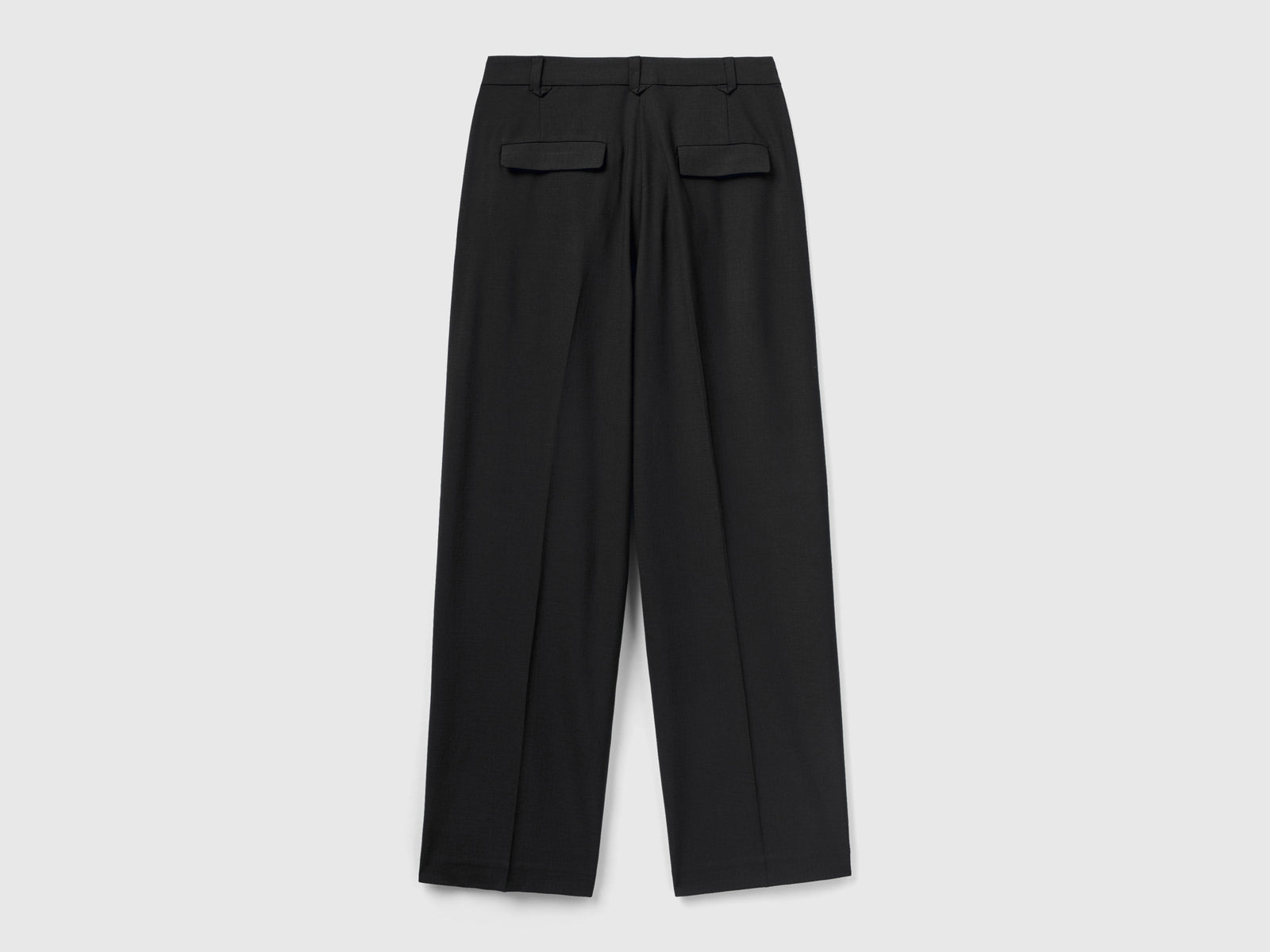 Pantaloni fluidi con doppia piega da donna nero 2 | Benetton Outlet
