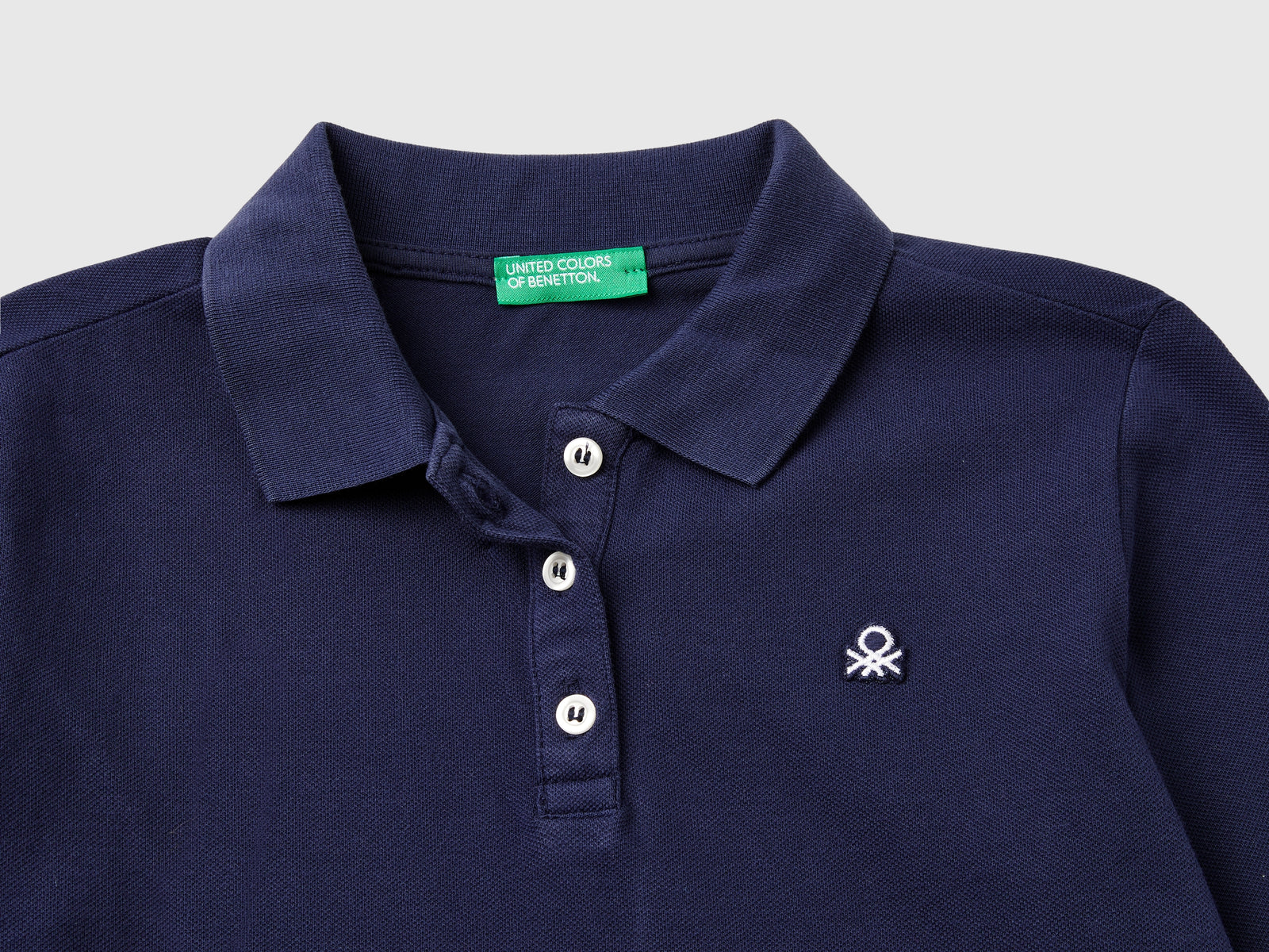 Polo manica lunga in cotone bio da bambina blu scuro 3 | Benetton Outlet