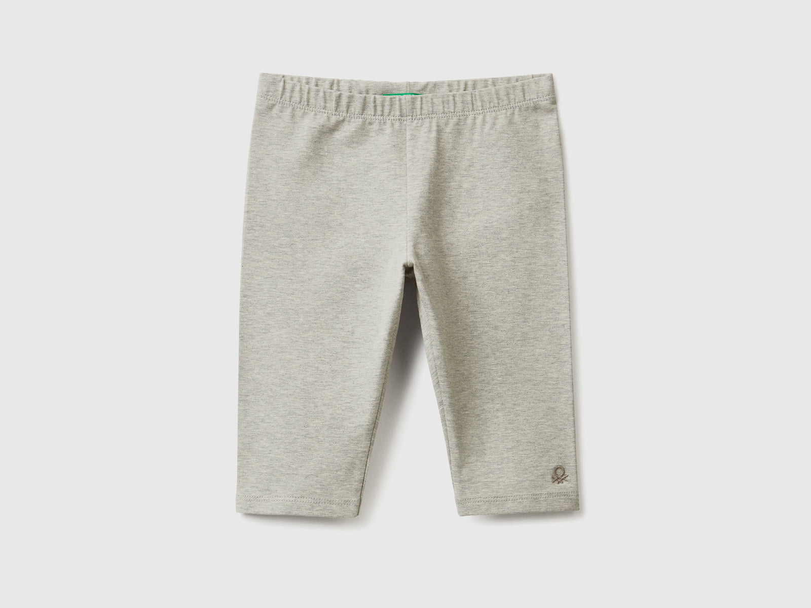 Leggings a 3/4 in cotone stretch da bimba grigio chiaro | Benetton Outlet