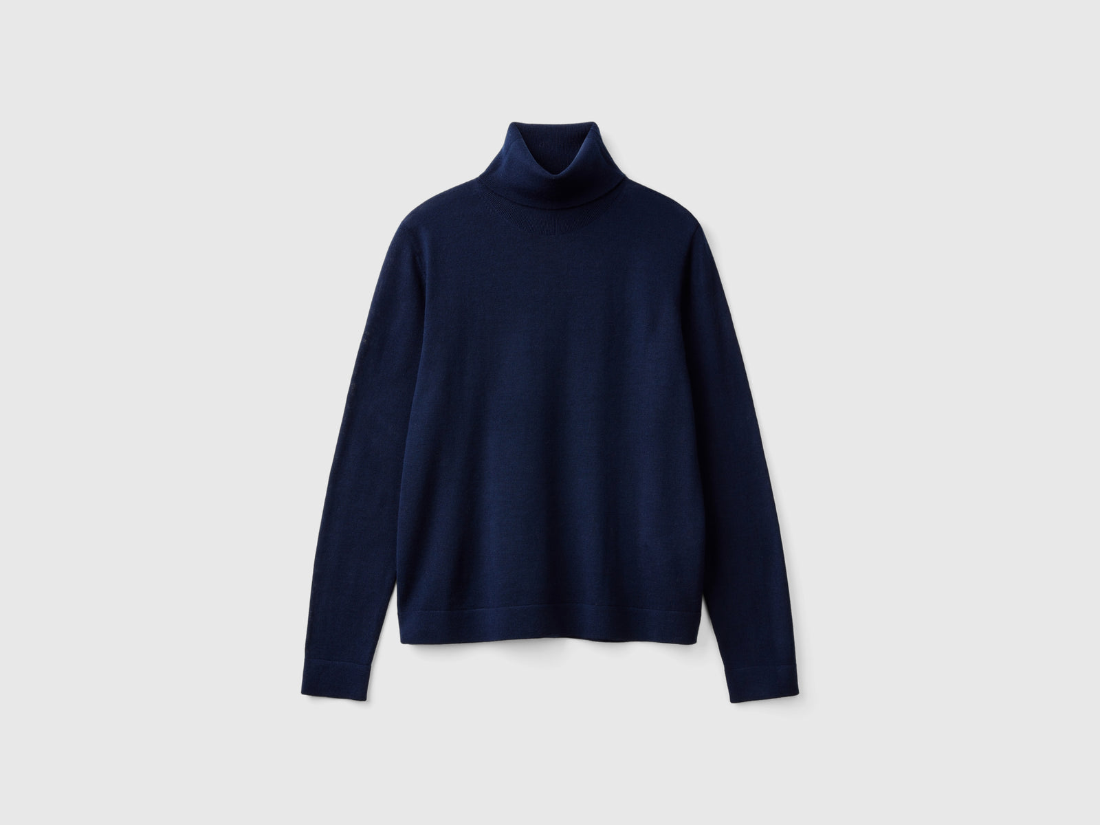 Dolcevita in pura lana Merino da donna blu scuro | Benetton Outlet