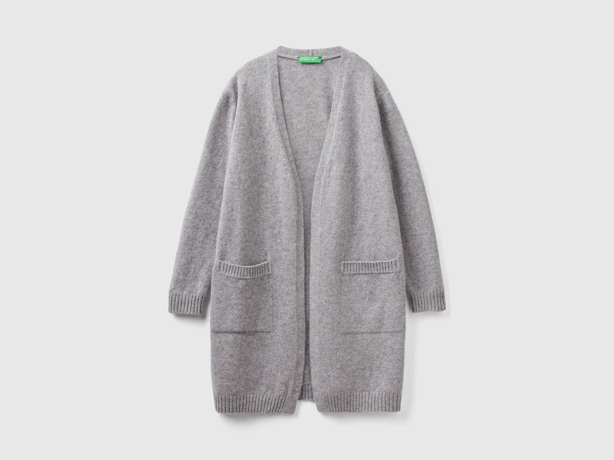 Cardigan lungo in pura lana Shetland