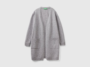 Cardigan lungo in pura lana Shetland