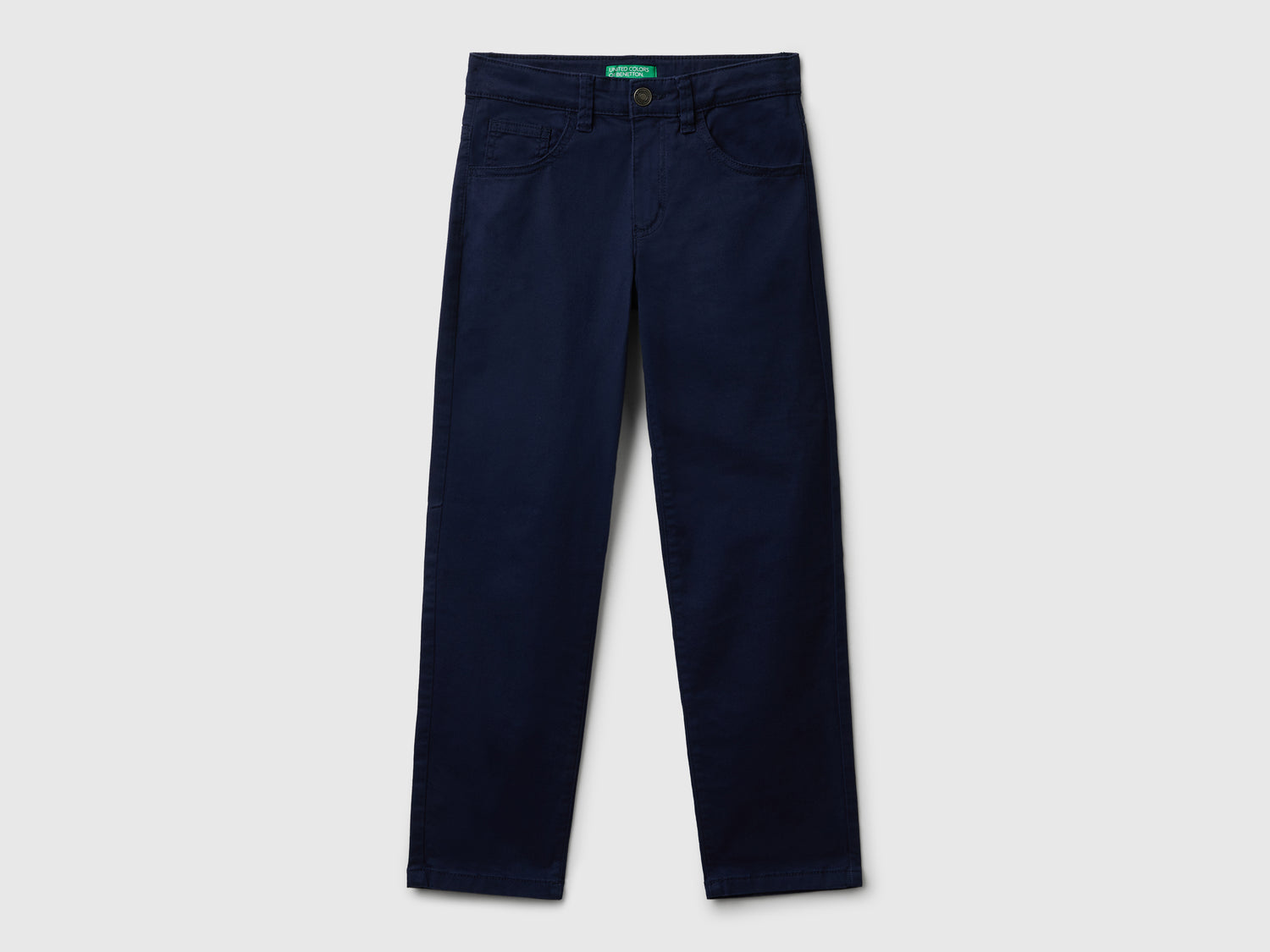 Pantaloni in cotone stretch da bambino blu scuro | Benetton Outlet
