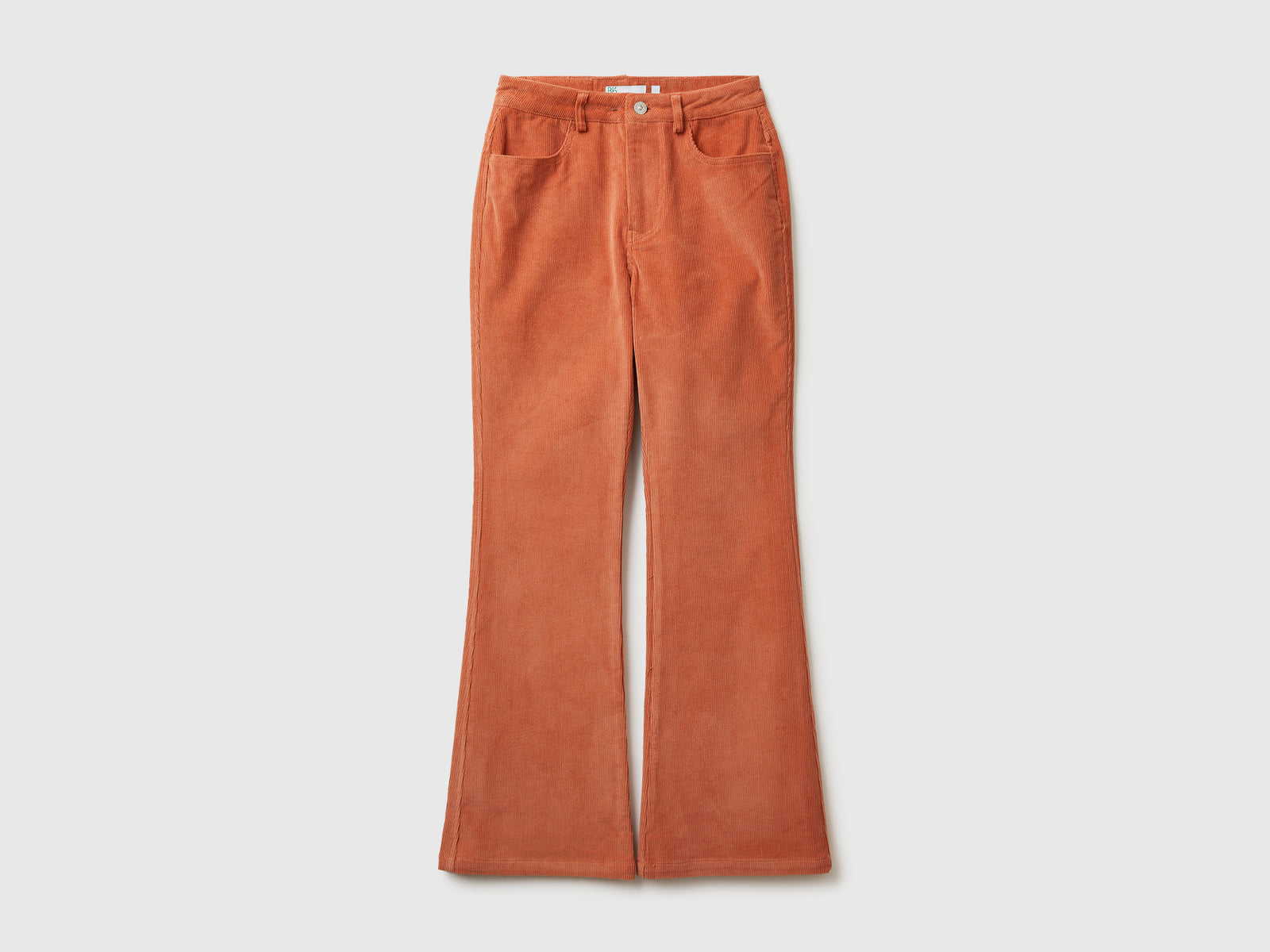 Pantaloni bootcut in velluto da donna arancione | Benetton Outlet