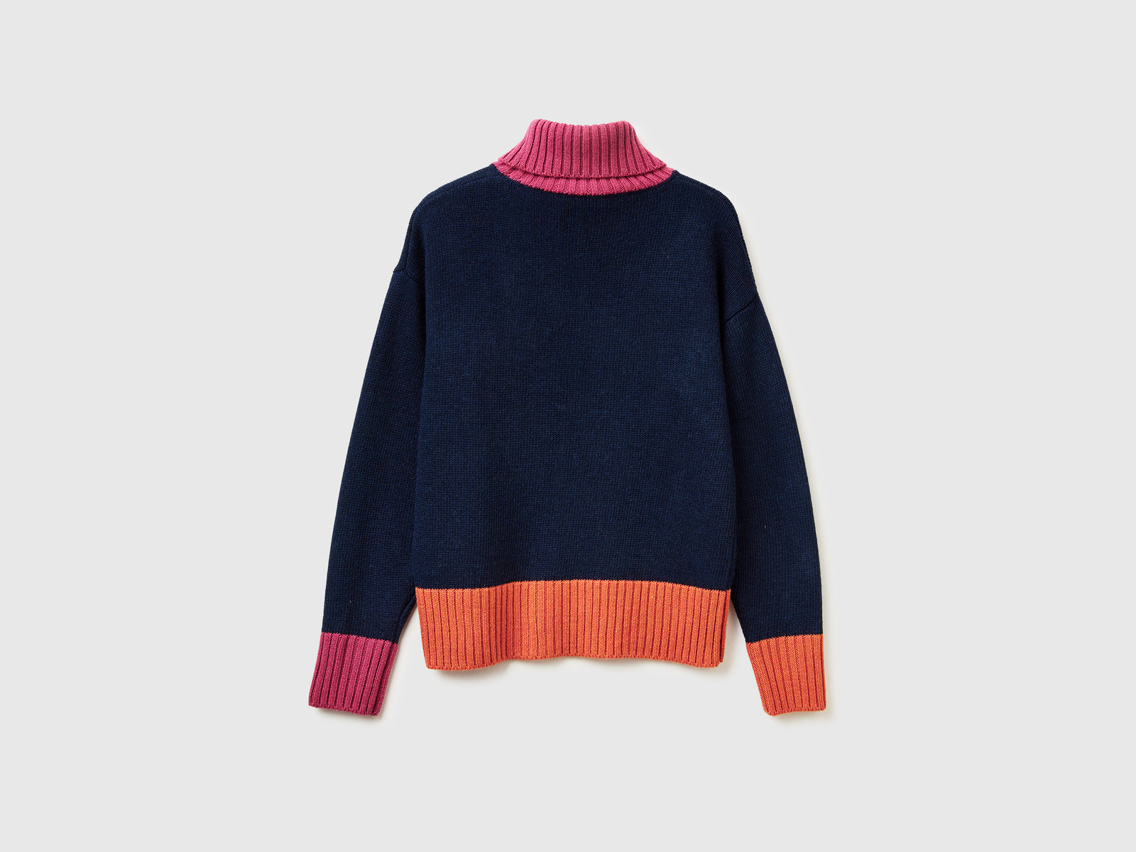 Dolcevita color block da donna blu scuro 2 | Benetton Outlet