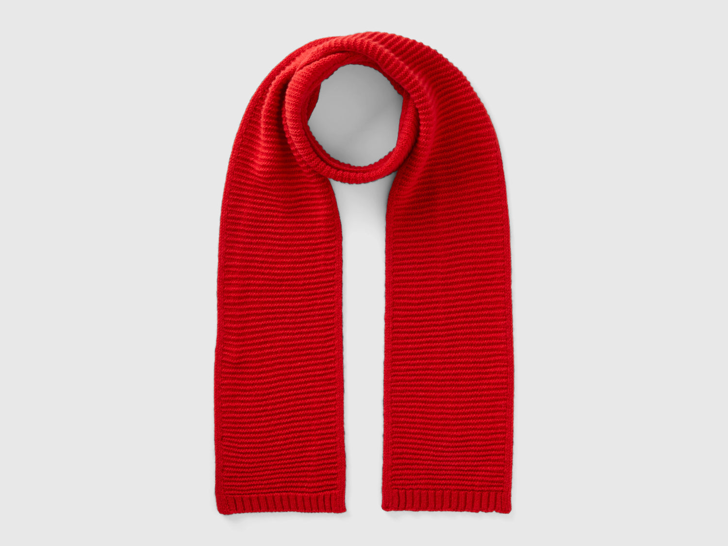 Sciarpa lavorata in misto lana stretch da bimbo rosso | Benetton Outlet