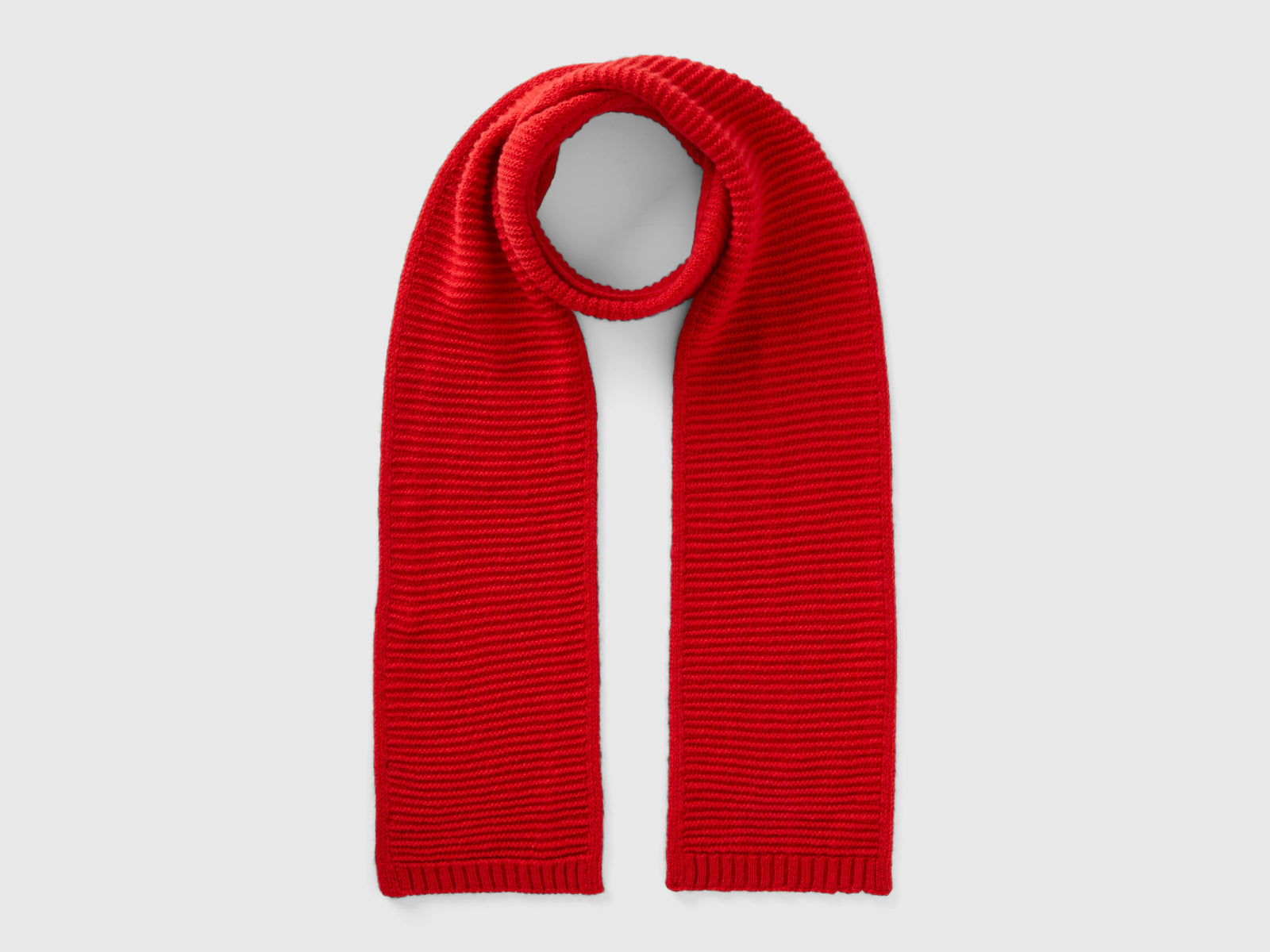 Sciarpa lavorata in misto lana stretch da bimbo rosso | Benetton Outlet