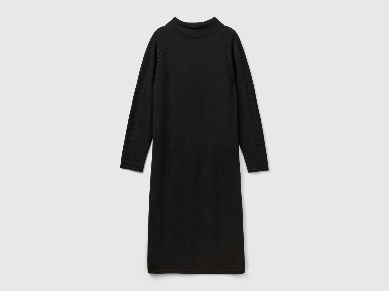 Vestito midi in misto cashmere da donna nero | Benetton Outlet