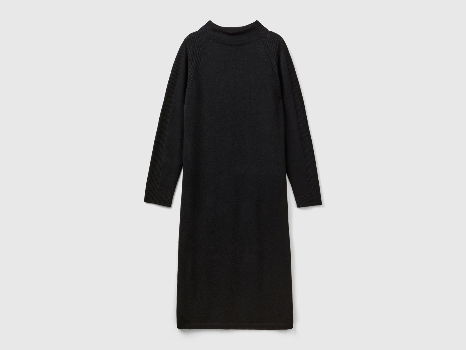 Vestito midi in misto cashmere da donna nero | Benetton Outlet