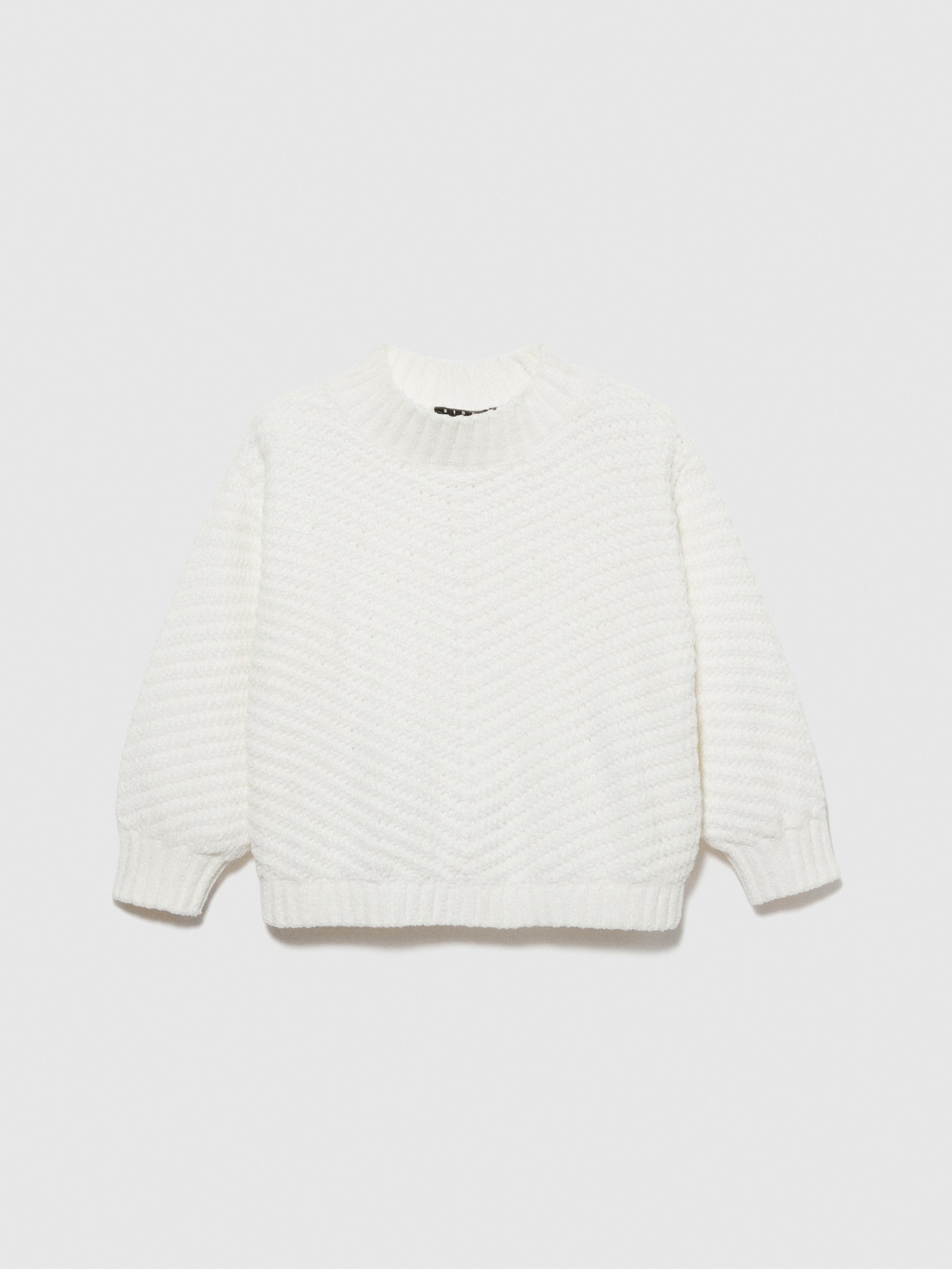 Maglia cropped in ciniglia da bambina bianco | Sisley young Outlet