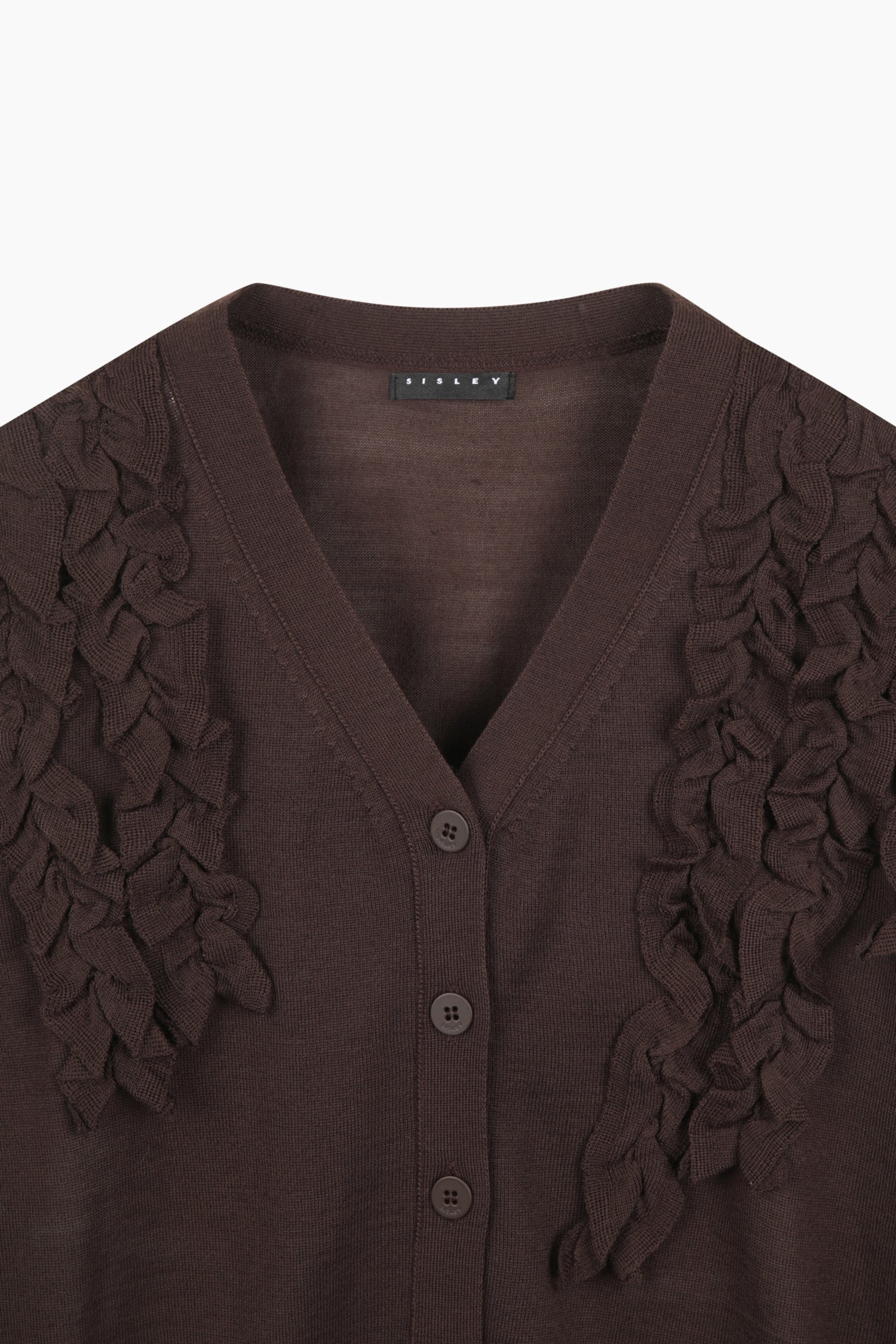 Cardigan con rouches da donna marrone scuro 3 | Sisley Outlet