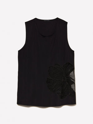 Top con ricamo floreale