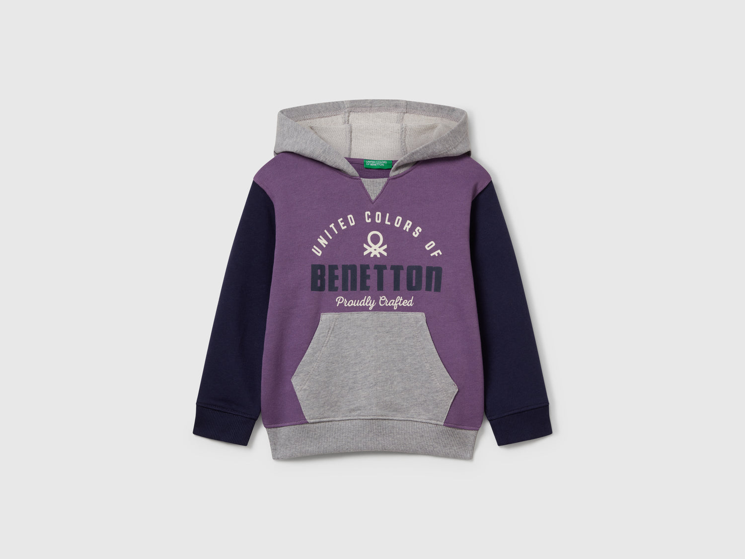 Felpa con tasca e cappuccio da bimbo lavanda | Benetton Outlet