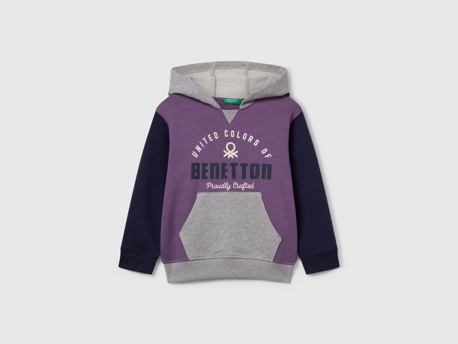 Felpa con tasca e cappuccio da bimbo lavanda | Benetton Outlet