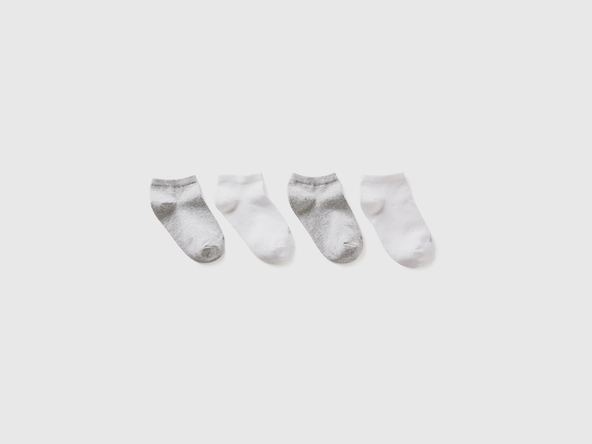 Quattro paia di calzini corti da bambino multi-color | Benetton Outlet