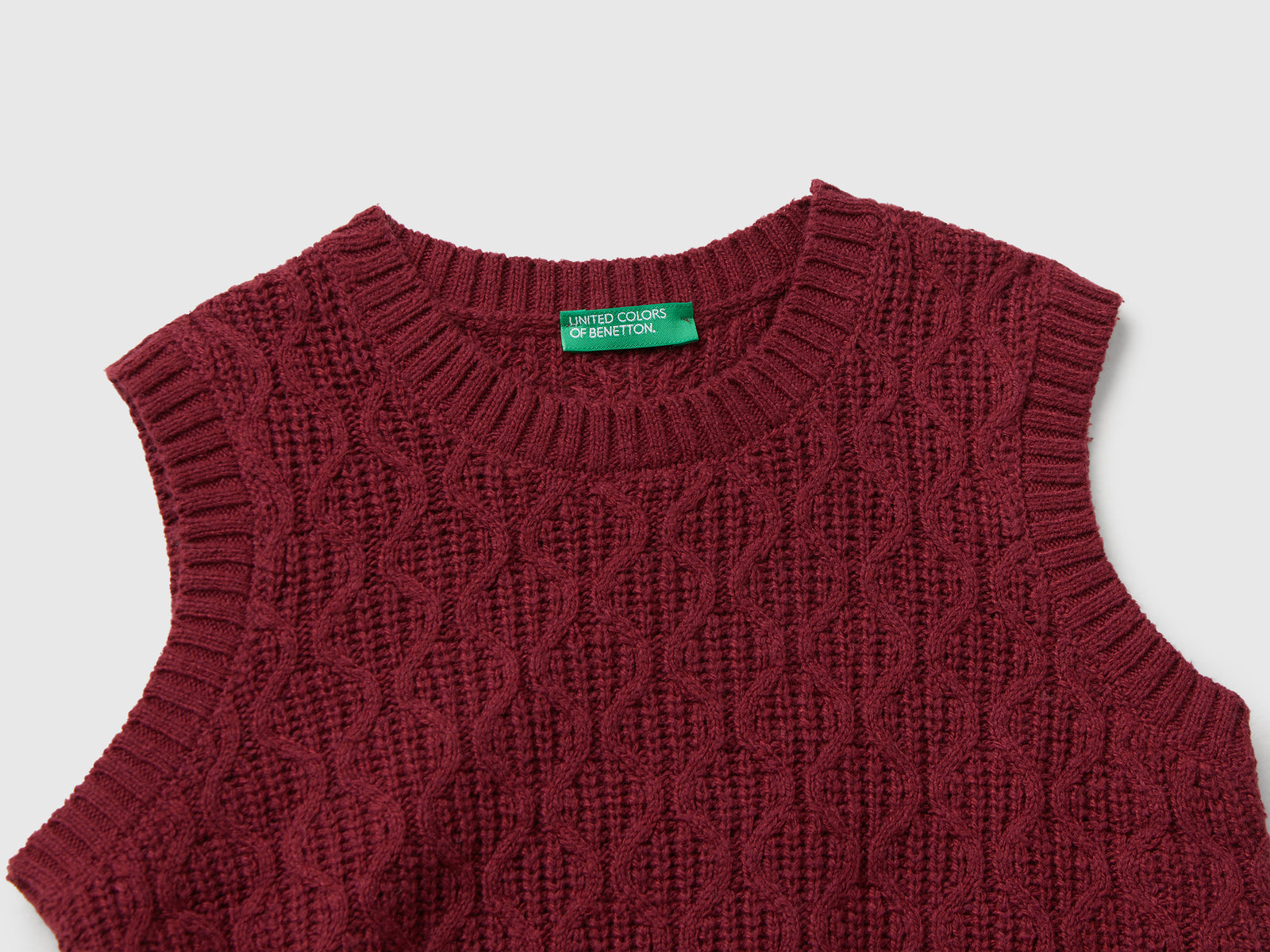 Gilet lavorato da bimba bordeaux 3 | Benetton Outlet