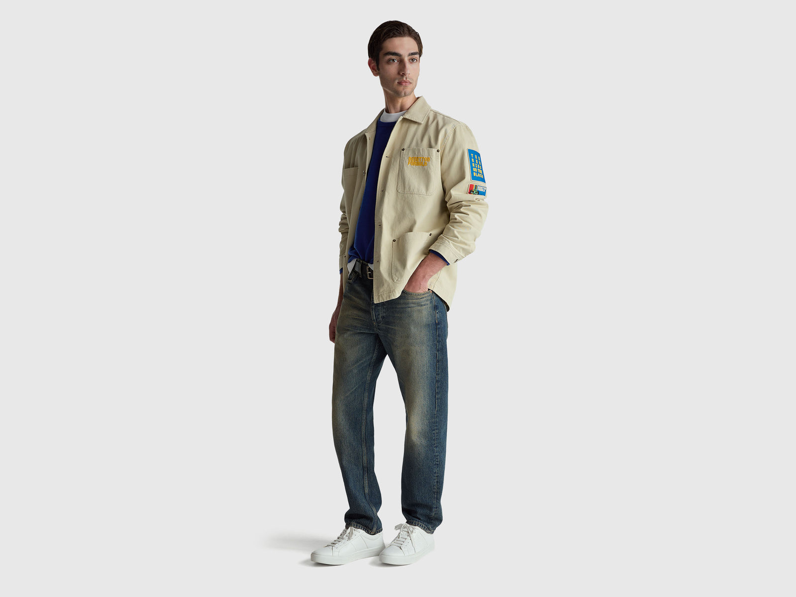 Camicia worker Benetton Formula da uomo beige 3 | Benetton Outlet