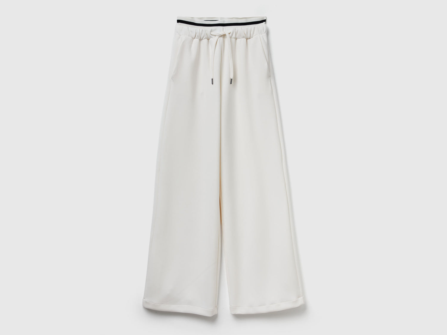 Pantaloni ampi in Modal stretch da donna bianco panna | Benetton Outlet