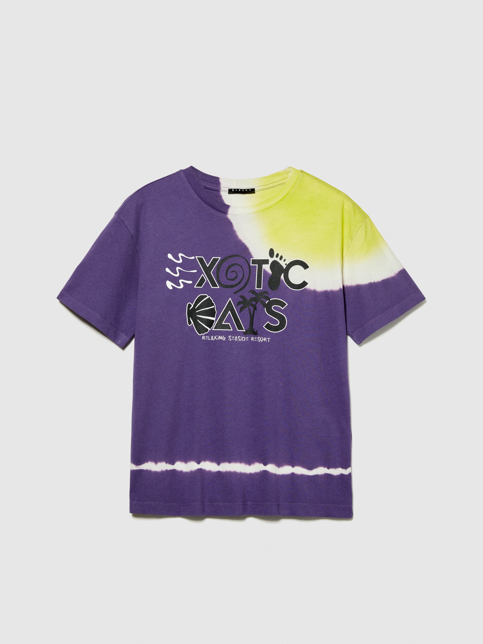 T-shirt tie-dye con stampa da bambino rosso | Sisley young Outlet