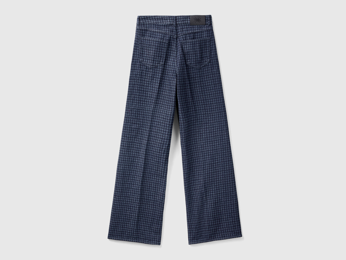 Jeans pied de poule con gamba ampia