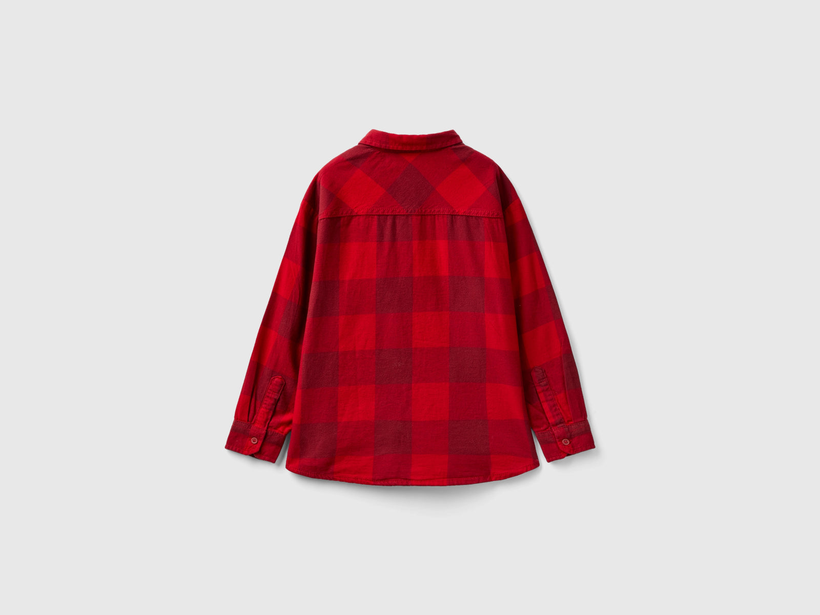 Camicia scozzese 100% cotone da bambino rosso 2 | Benetton Outlet