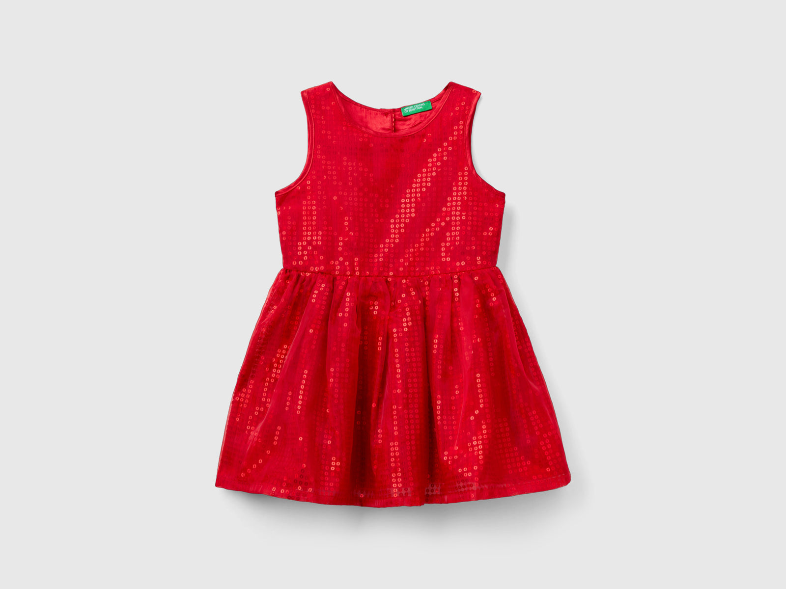 Sequin-embellished tulle dress da bimba rosso | Benetton Outlet