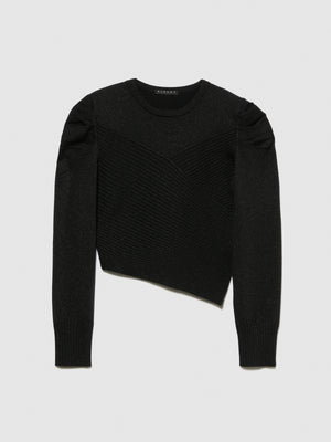 Maglia asimmetrica con lurex