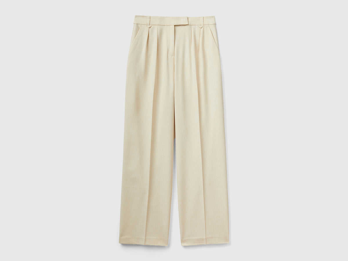 Pantaloni fluidi con doppia piega