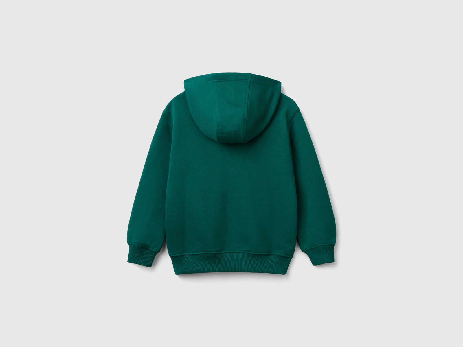 Felpa con cappuccio 100% cotone da bimbo verde scuro 2 | Benetton Outlet