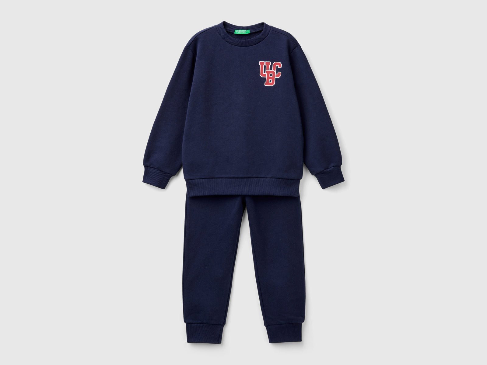 Tuta in felpa con logo da bimbo blu scuro | Benetton Outlet