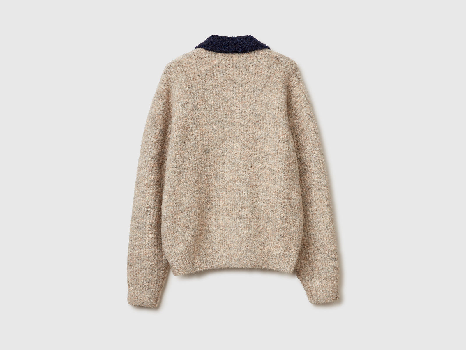 Cardigan con colletto e zip da donna bianco panna 2 | Benetton Outlet