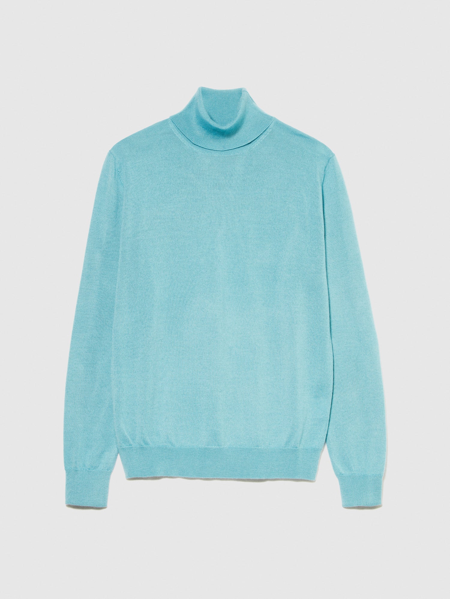 Maglia collo alto slim fit da uomo verde acqua | Sisley Outlet
