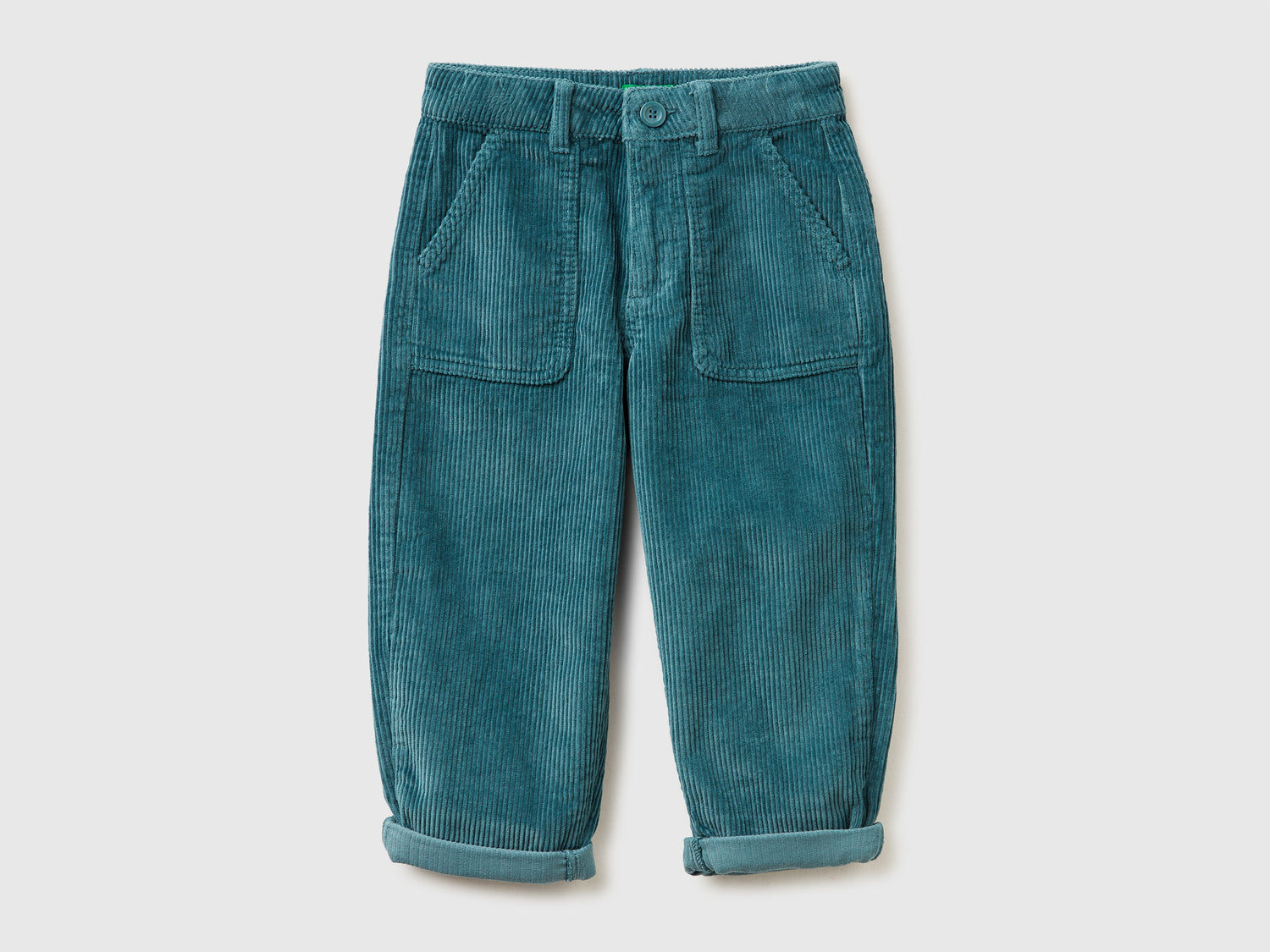 Pantaloni baloon fit in velluto da bimbo turchese | Benetton Outlet