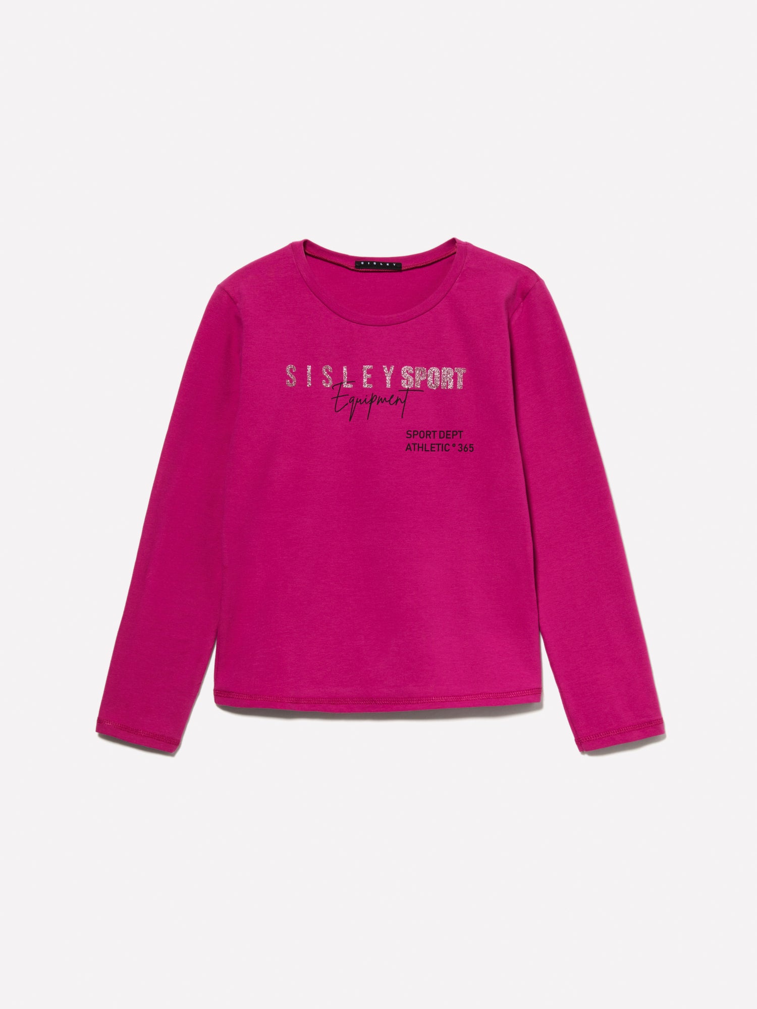 T-shirt fuscia con stampa glitter da bambina fucsia | Sisley young Outlet