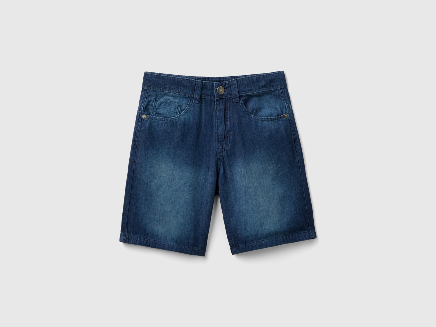Bermuda in chambray da bambino blu scuro | Benetton Outlet