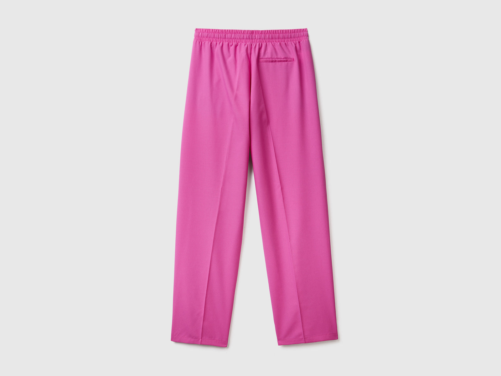 Pantaloni lunghi fluidi modello jogger in misto viscosa da donna rosa 2 | Benetton Outlet