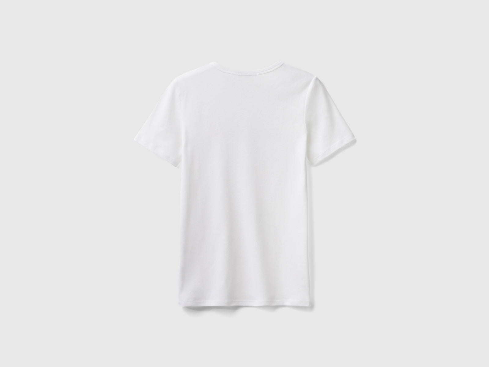 T-shirt 100% cotone con stampa logo glitter da donna bianco 2 | Benetton Outlet