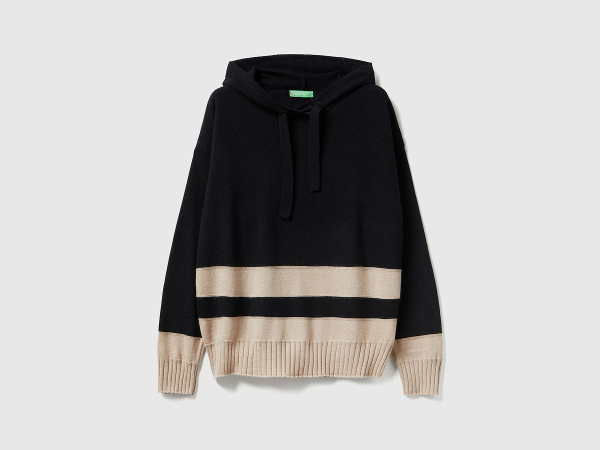 Maglia in misto cashmere con cappuccio