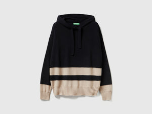 Maglia in misto cashmere con cappuccio